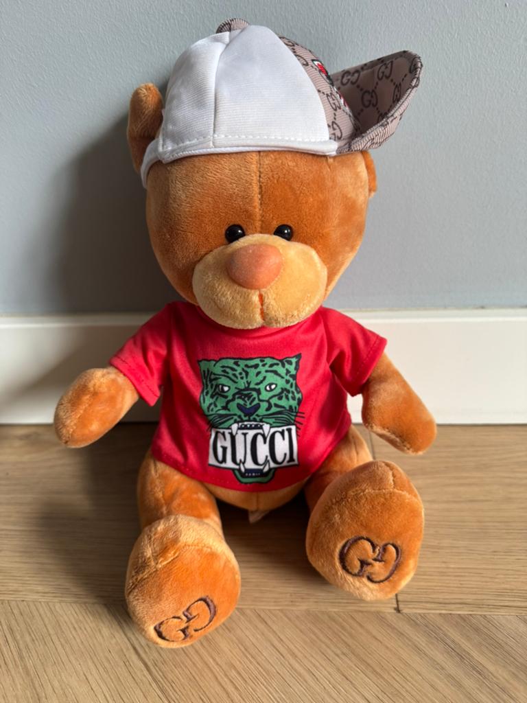 Knuffelbeer ‘gucci’, Ophalen of Verzenden, Zo goed als nieuw, Stoffen beer, Overige merken