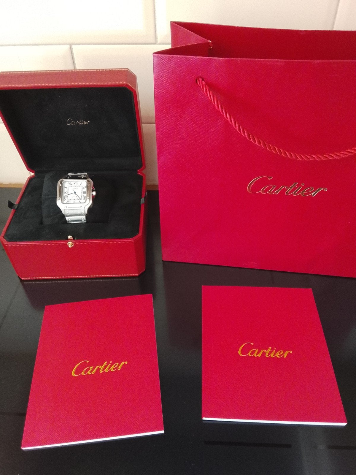 cartier Santos, Ophalen of Verzenden, Waterdicht, Nieuw, Zilver