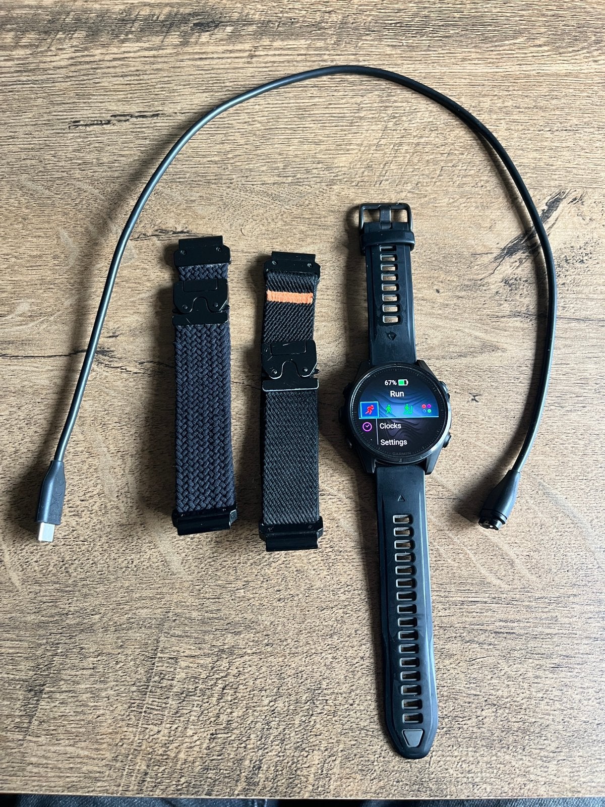 Garmin Fenix 8 AMOLED 43mm - Zwart met 2 bandjes, Zwart, Ophalen of Verzenden, Zo goed als nieuw, Android
