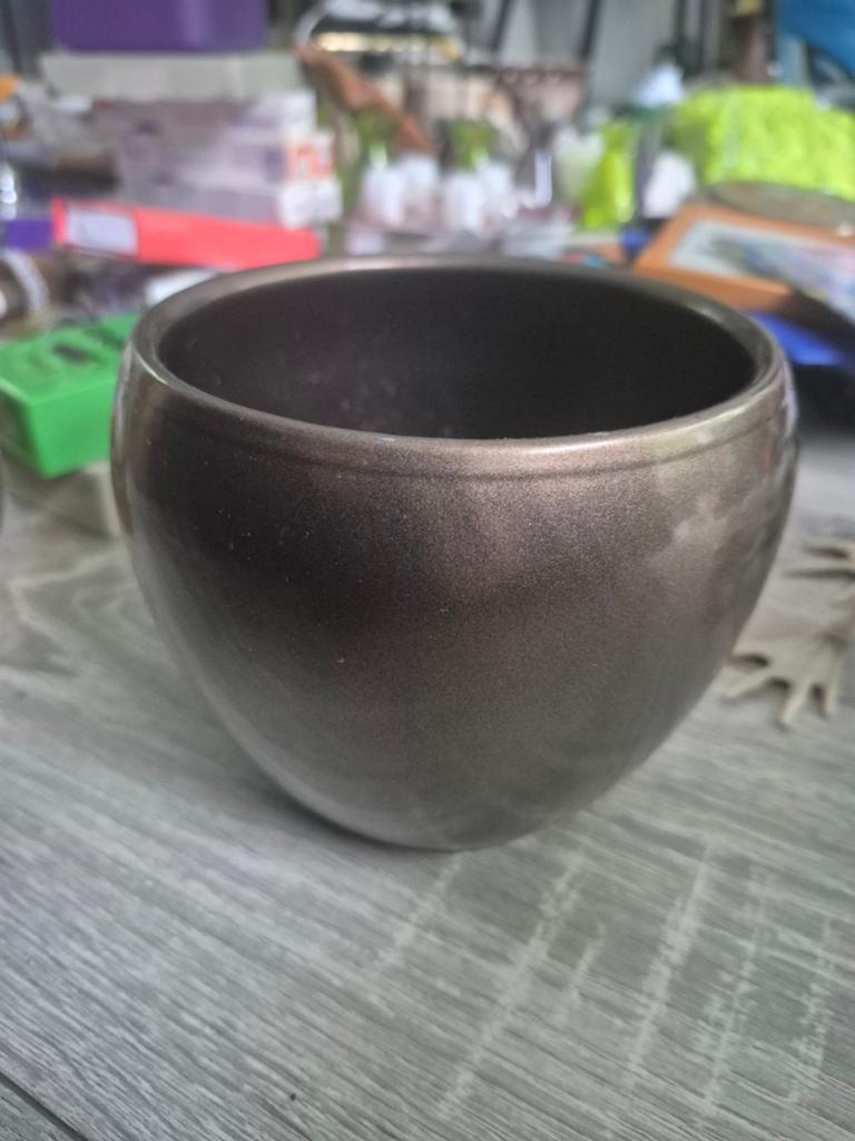 Mooie bronzen bloempot/plantenpot, Tuin en Terras, Bloempotten, Ophalen of Verzenden