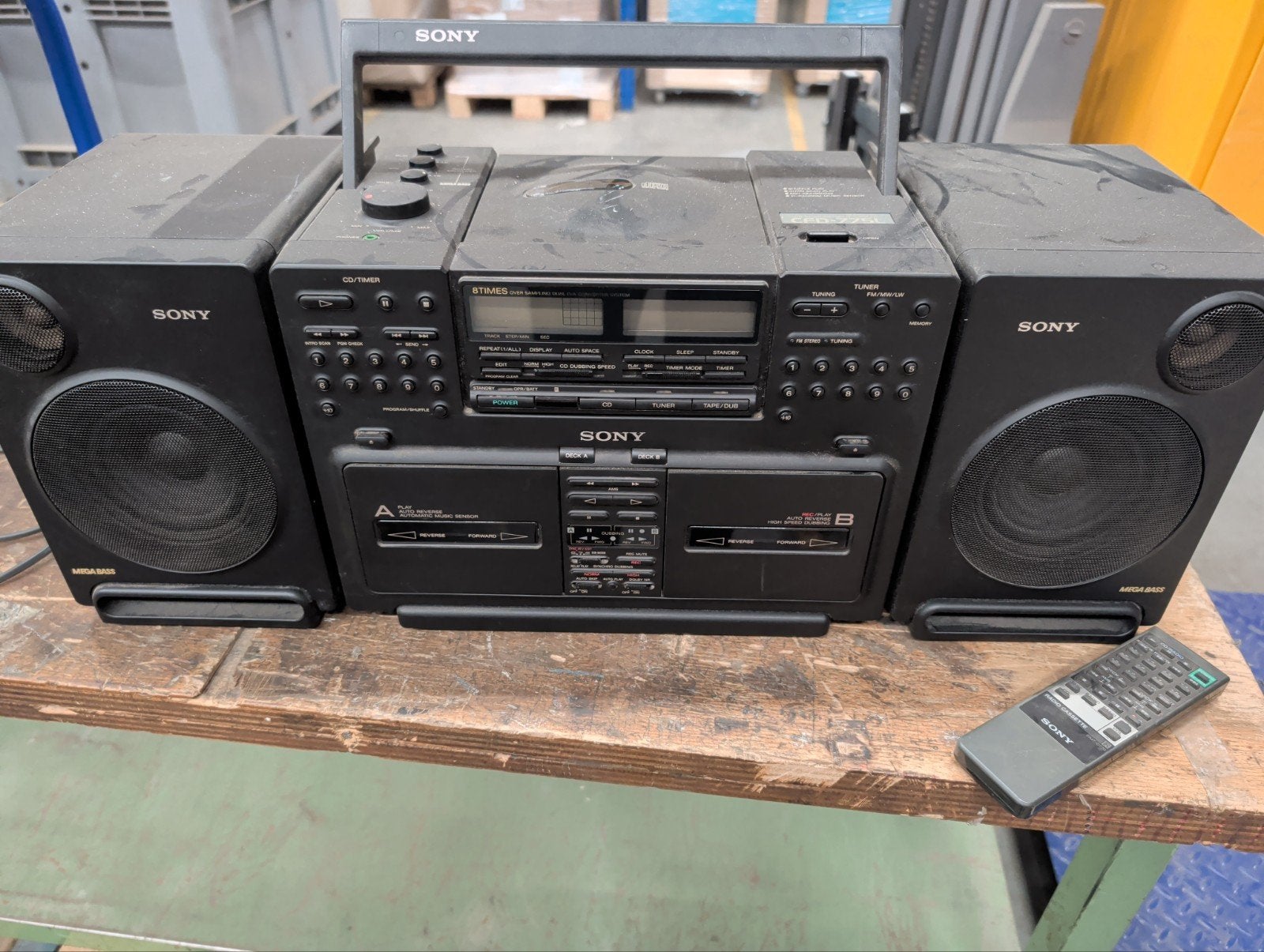 Sony CFD-775L CD Radio Cassette-Corder met afstandsbediening, Gebruikt, Cassettedeck, Draagbaar, Ophalen of Verzenden