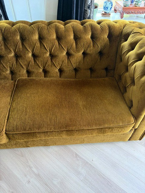 Prachtige luxe Chesterfield banken van Olaf, Ophalen, Zo goed als nieuw, 75 tot 100 cm, Stof