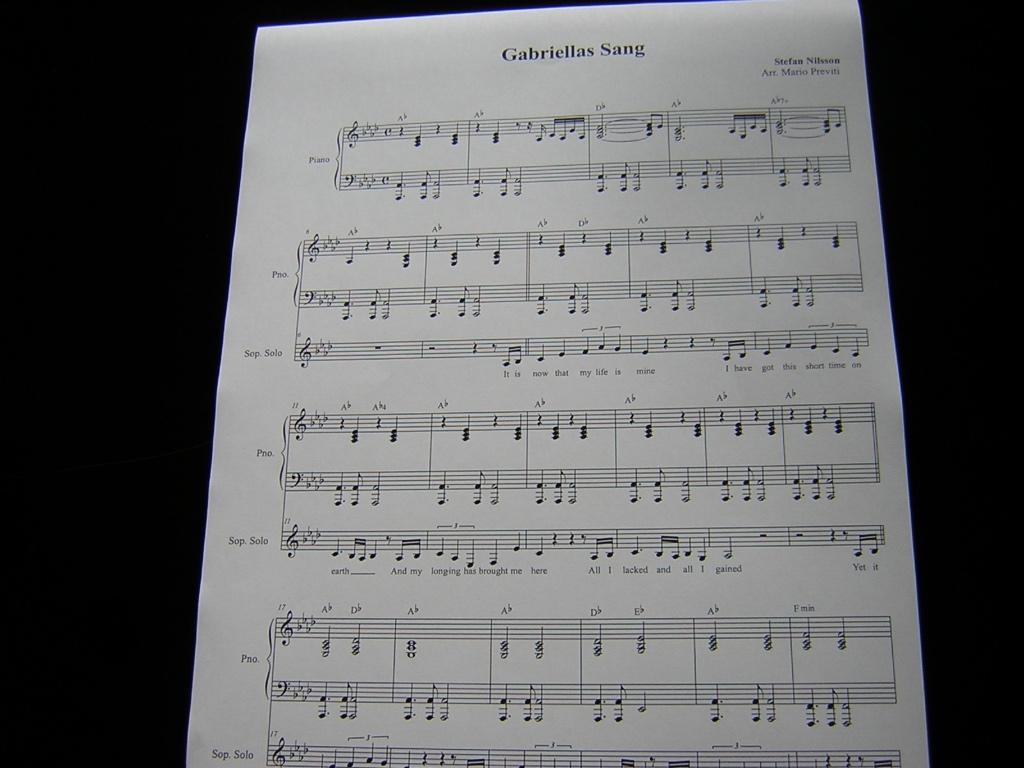 Gabriella's song - arr. Mario previti, Muziek en Instrumenten, Bladmuziek, Ophalen of Verzenden, Artiest of Componist, Populair