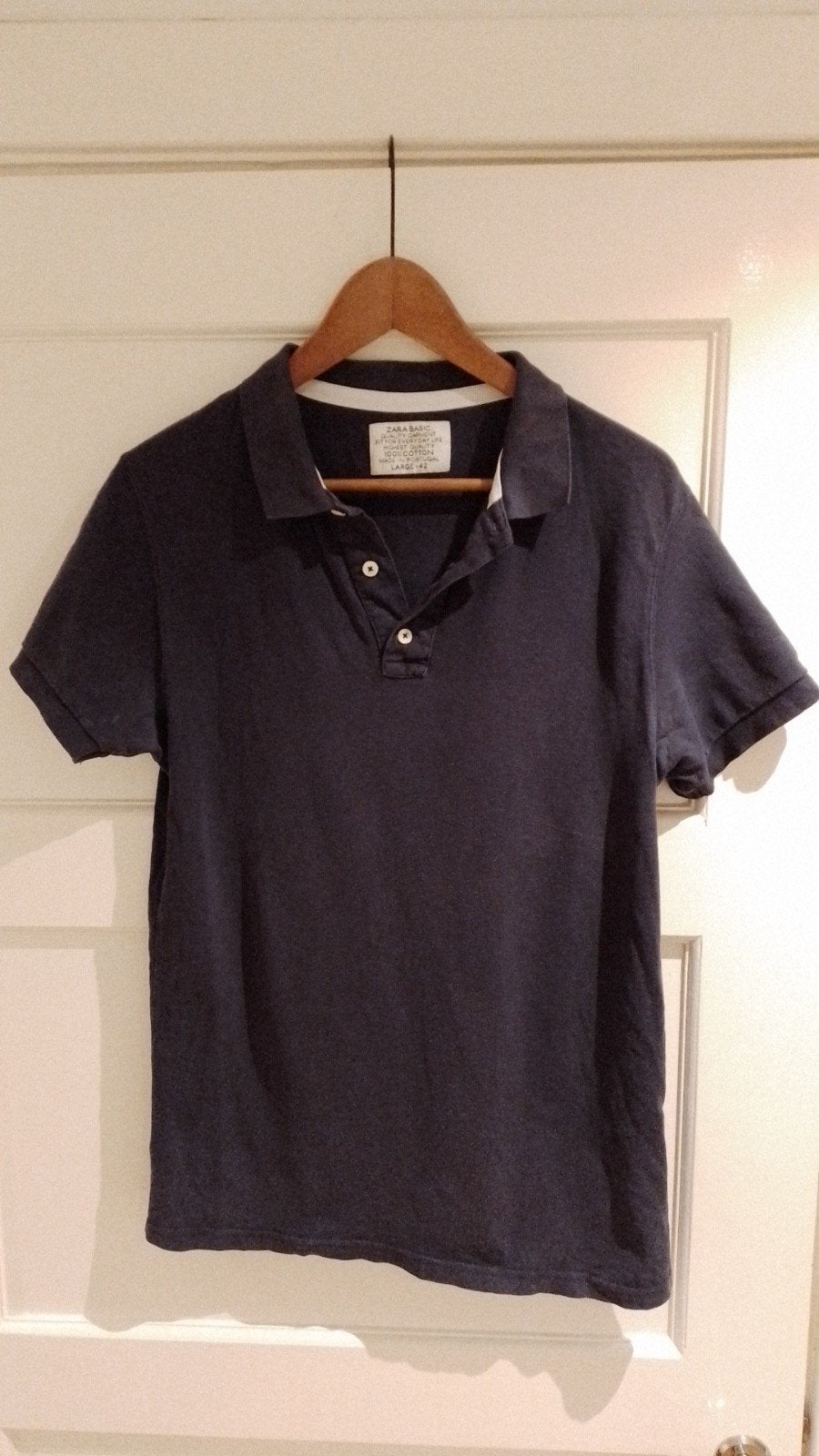 Zara Polo Shirt Maat L (M als pasvorm) - Donkerblauw, Ophalen of Verzenden, Maat 52/54 (L), Blauw, Zara