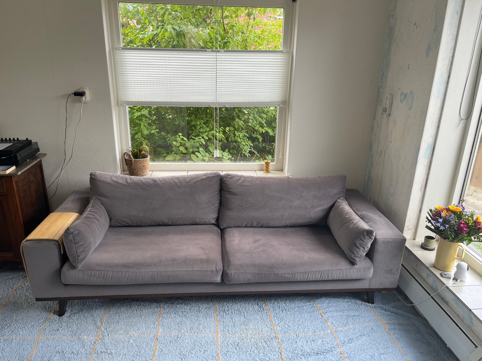 Nous Living 3-zitsbank Torino - antraciet, Ophalen, Gebruikt, Driepersoons, 75 tot 100 cm