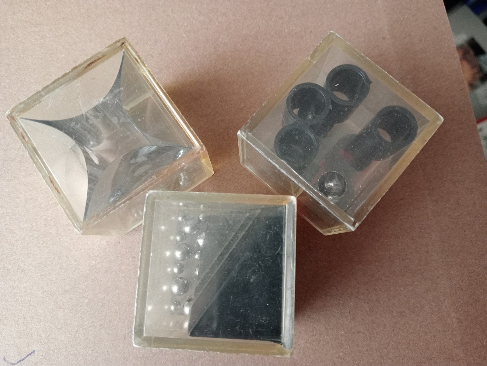3 x plexiglas kubus puzzels, Ophalen of Verzenden, Minder dan 500 stukjes, Gebruikt