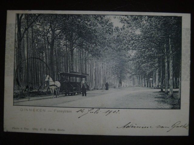 Ansichtkaart Ginneken. Poneytram. 1902, Ophalen of Verzenden, Voor 1920, Gelopen, Zuid-Holland