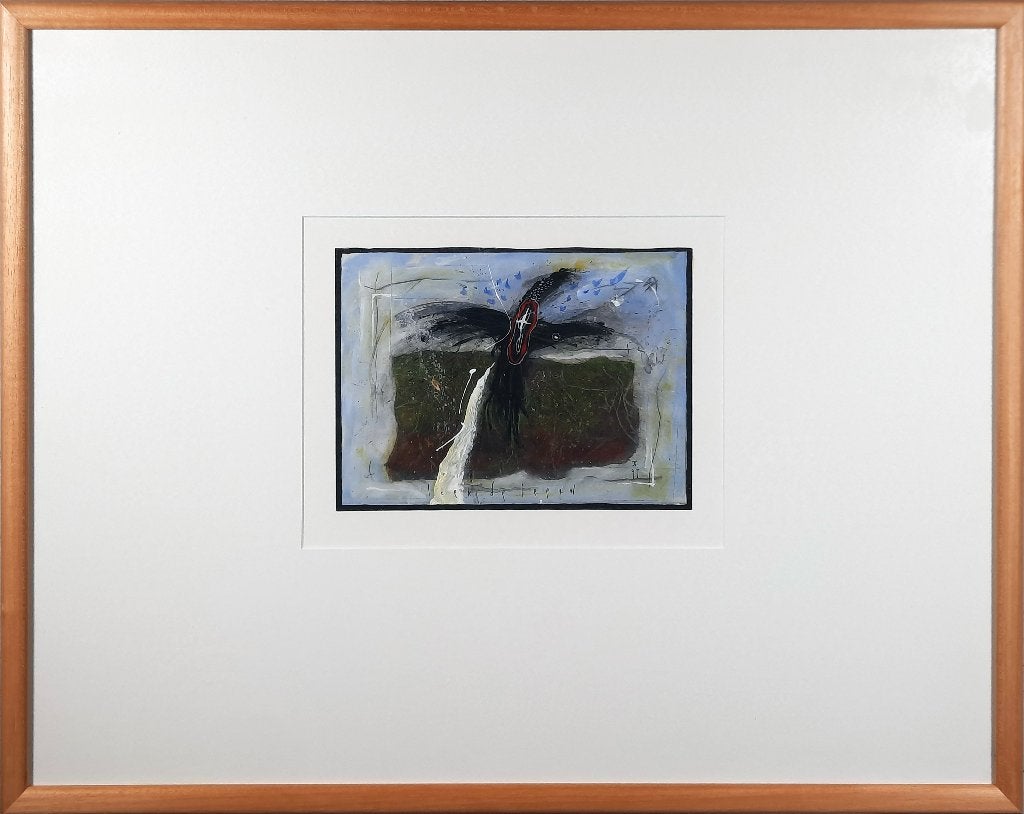 Vogelverschrikker -, Ophalen, Abstract, Acrylverf, Passe-partout