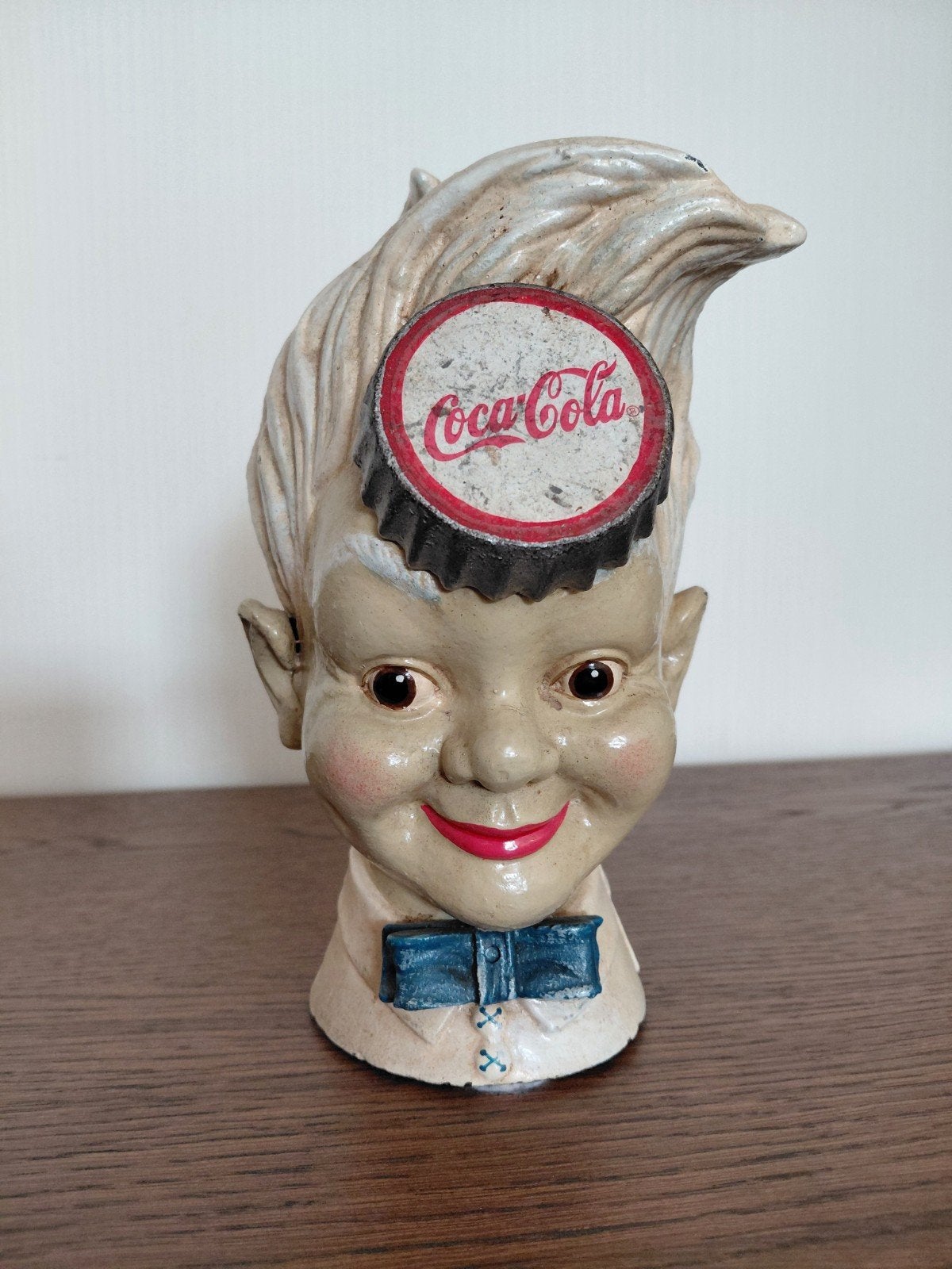 Vintage Coca-Cola spaarpot - Hoofd met kroonkurk, Ophalen, Gebruikt