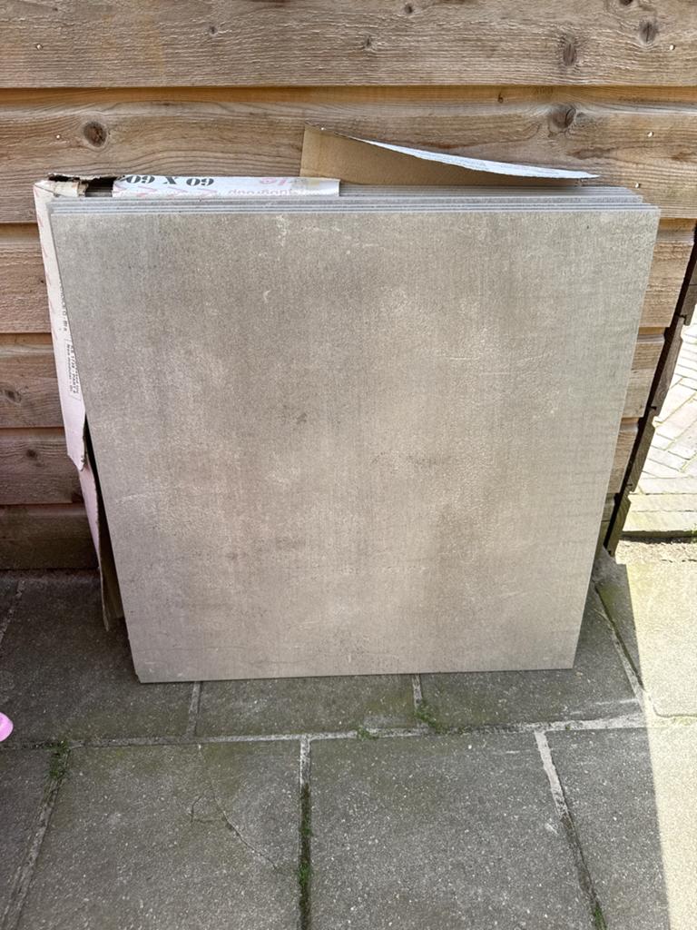 Grijze badkamertegels 60x60 cm, Doe-het-zelf en Verbouw, Tegels, Ophalen, 60 cm of meer, Keramiek, Nieuw
