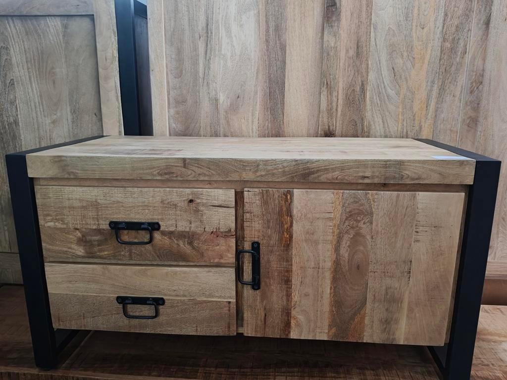 TV Meubel Mangohout 105x55x45 cm - Industrieel Design, Ophalen, Nieuw, Hout