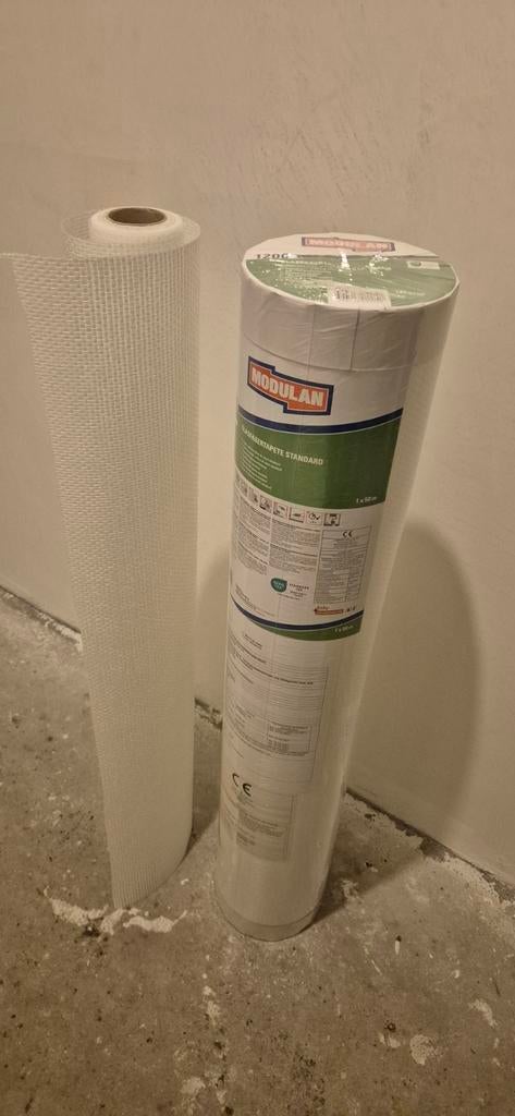 glasweefselbehang 50meter + een groot deel, 50 tot 150 cm, Ophalen of Verzenden, 10 m² of meer, 10 tot 30 cm
