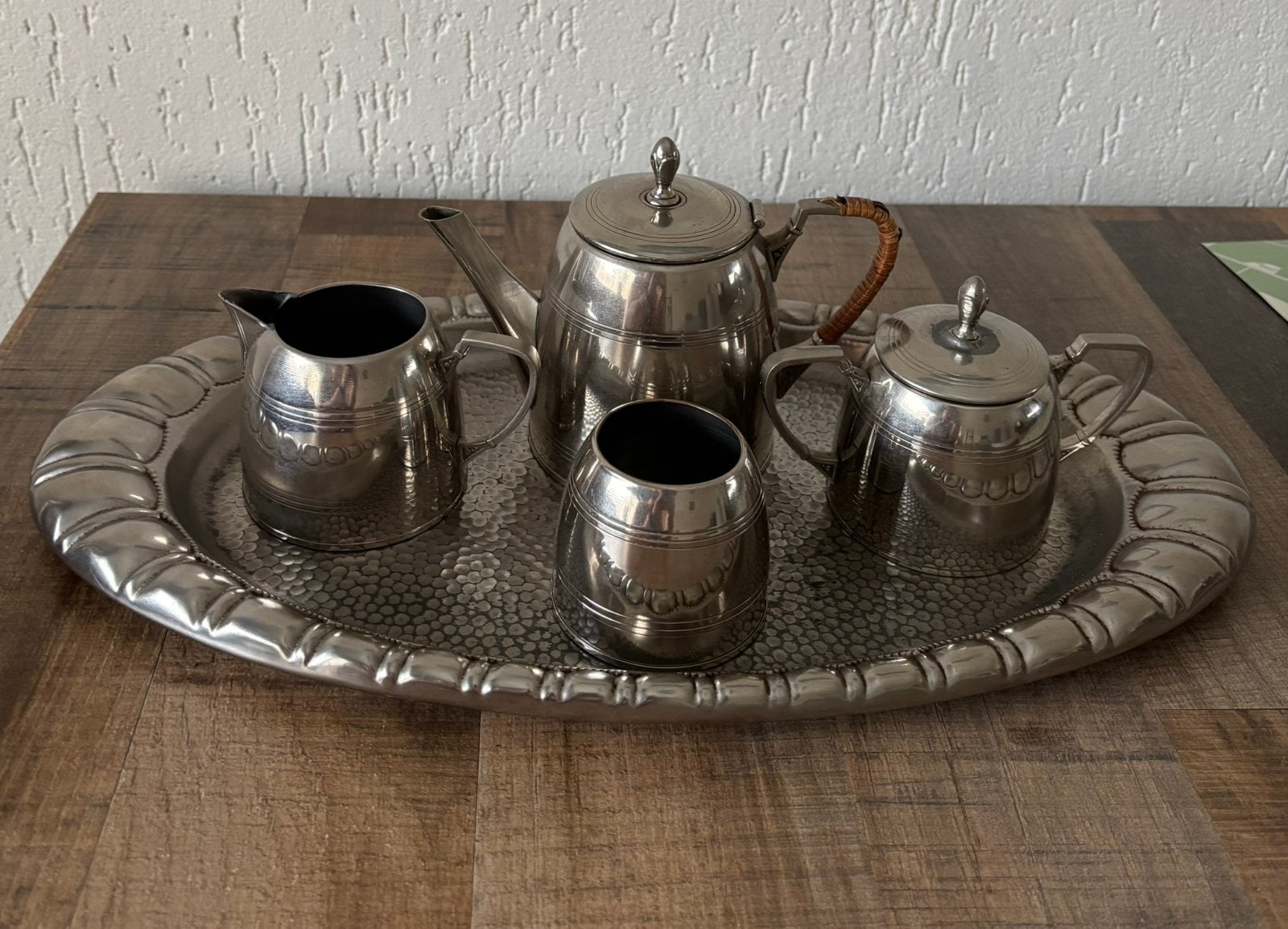 Thee setje van tin, Ophalen of Verzenden