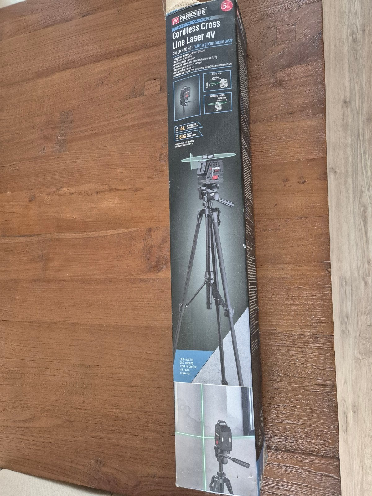 Parkside Accu Kruislijnlaser 4V met Groene Straal, Ophalen of Verzenden, Nieuw, Licht