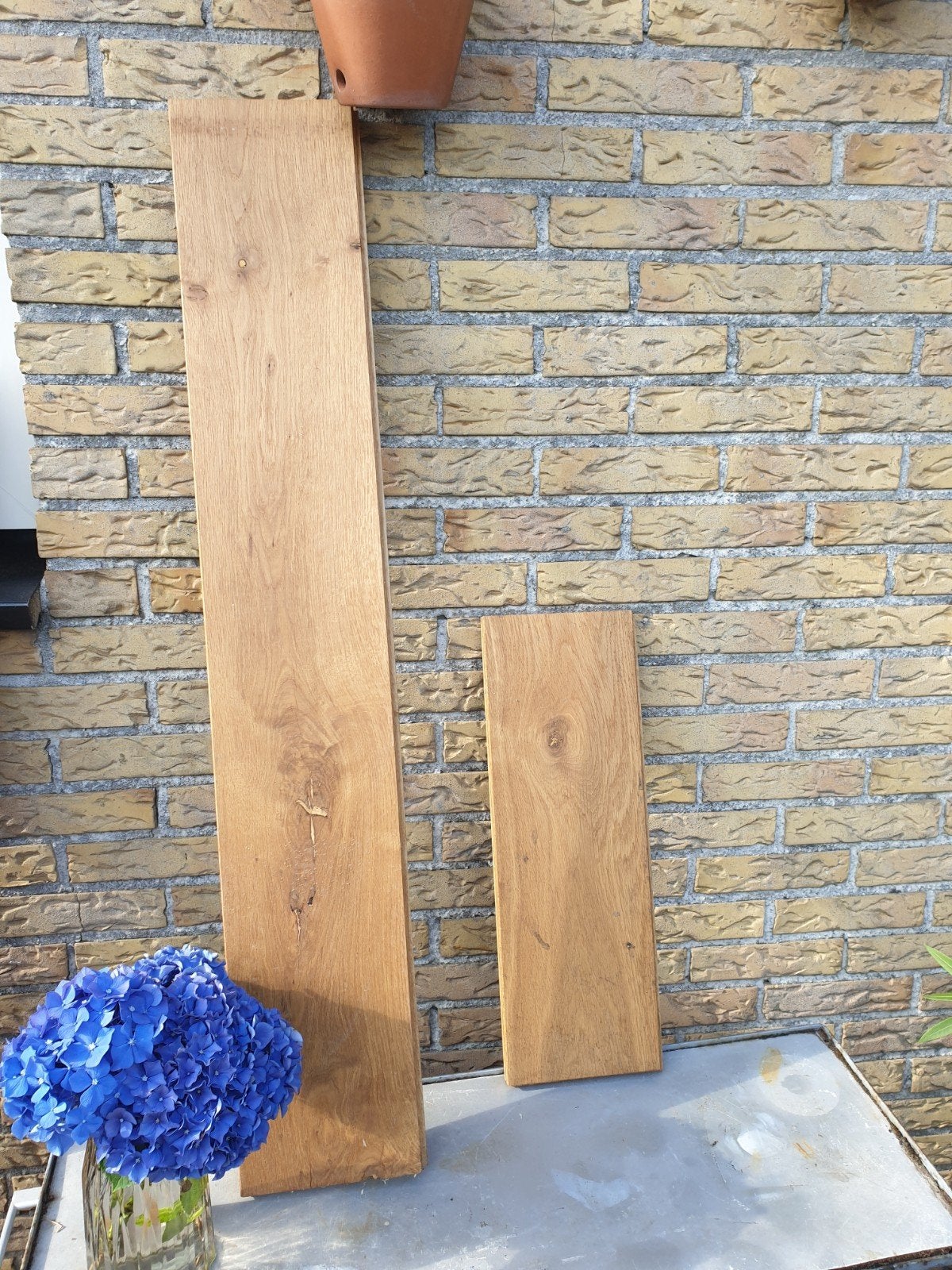 Pracntige  vloerdelen eiken massief met veer en groef 22mm, Minder dan 25 mm, Eiken, Ophalen of Verzenden, Plank