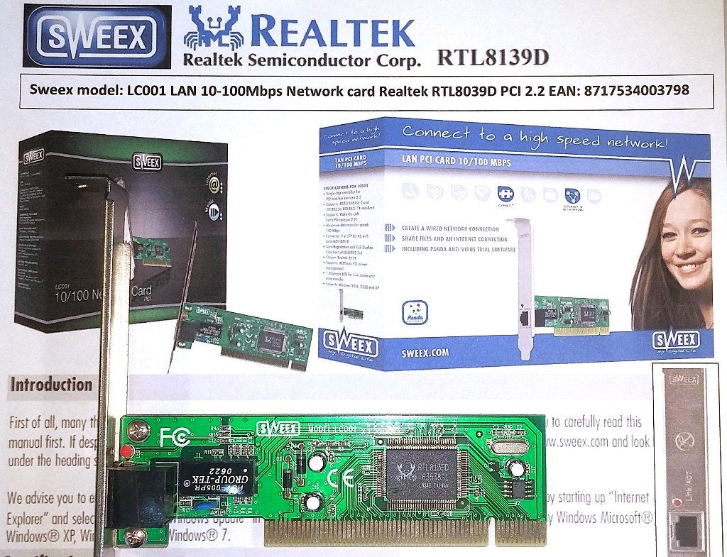 Sweex LC001 Realtek RTL8139(D) LAN 100Mbit Netwerkkaart PCI