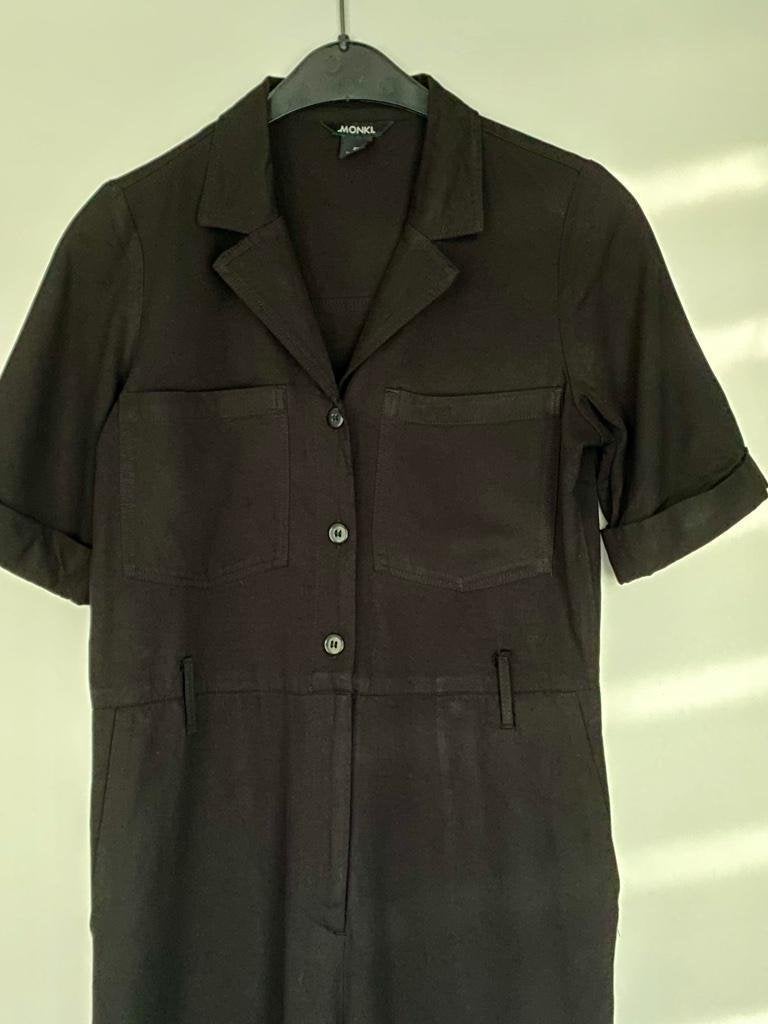 J233 Monki maat XS/S=34/36: 7/8e jumpsuit playsuit overal, Kleding | Dames, Zwart, Ophalen of Verzenden, Zo goed als nieuw, Monki