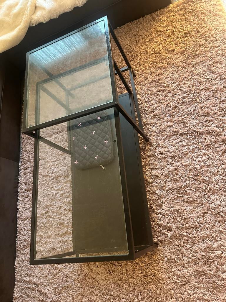 IKEA Vittsjo salontafel met glas en metaal, Huis en Inrichting, Tafels | Salontafels, Gebruikt, 100 tot 150 cm, Glas, Minder dan 50 cm