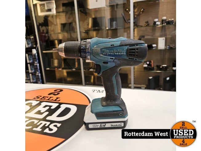 Makita DF457D + 18v 1.5ah Accu, Makita, Zo goed als nieuw, Support@makita.com, Makita Corporation, 3-11-8, Sumiyoshi-cho, 
Anjo, Aichi 446-8502
Japan