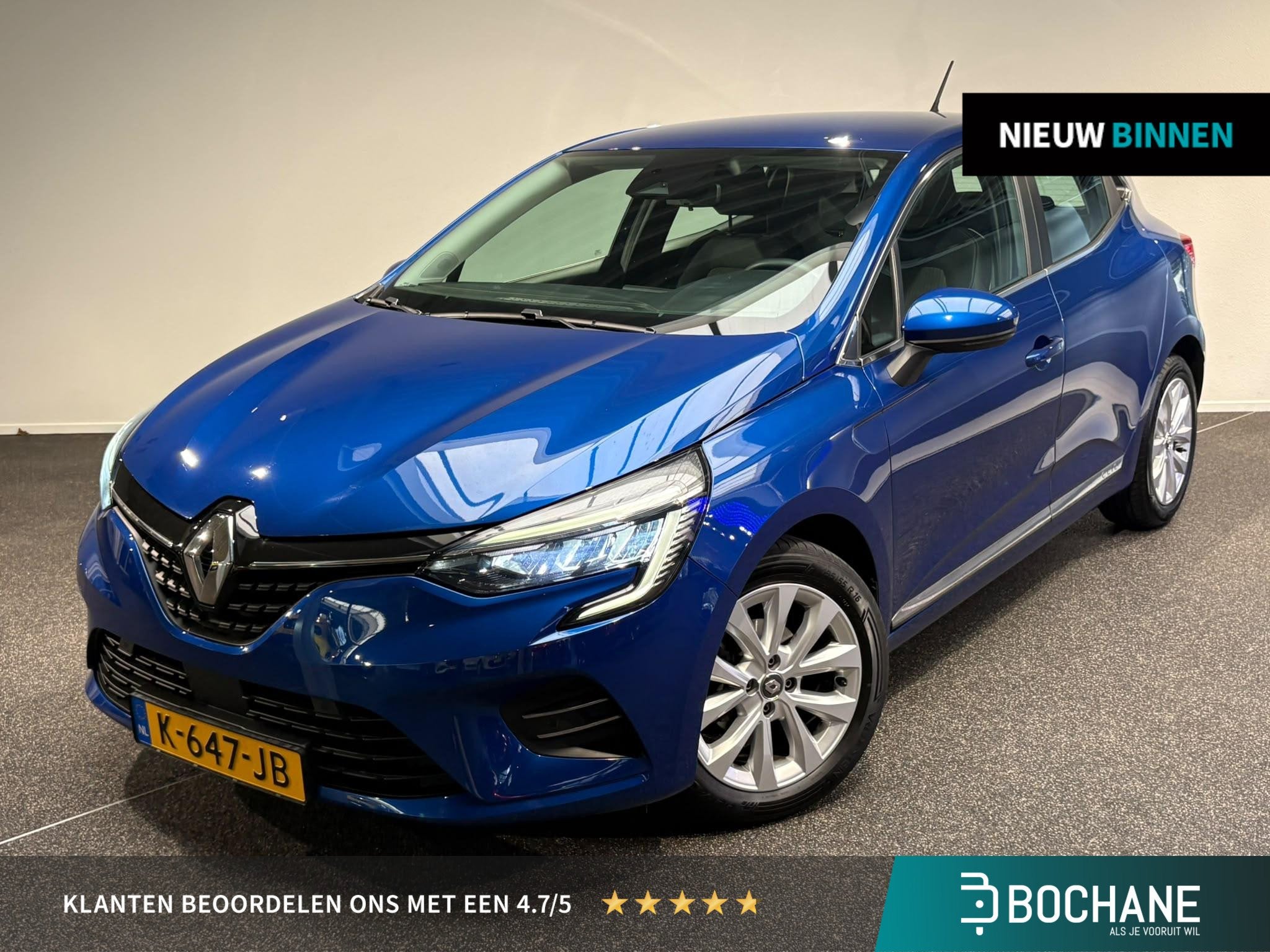 Renault Clio 1.0 TCe Intens | Navigatie | Camera | Climate C, Auto's, Gebruikt, Blauw, 49 €/maand, Origineel Nederlands