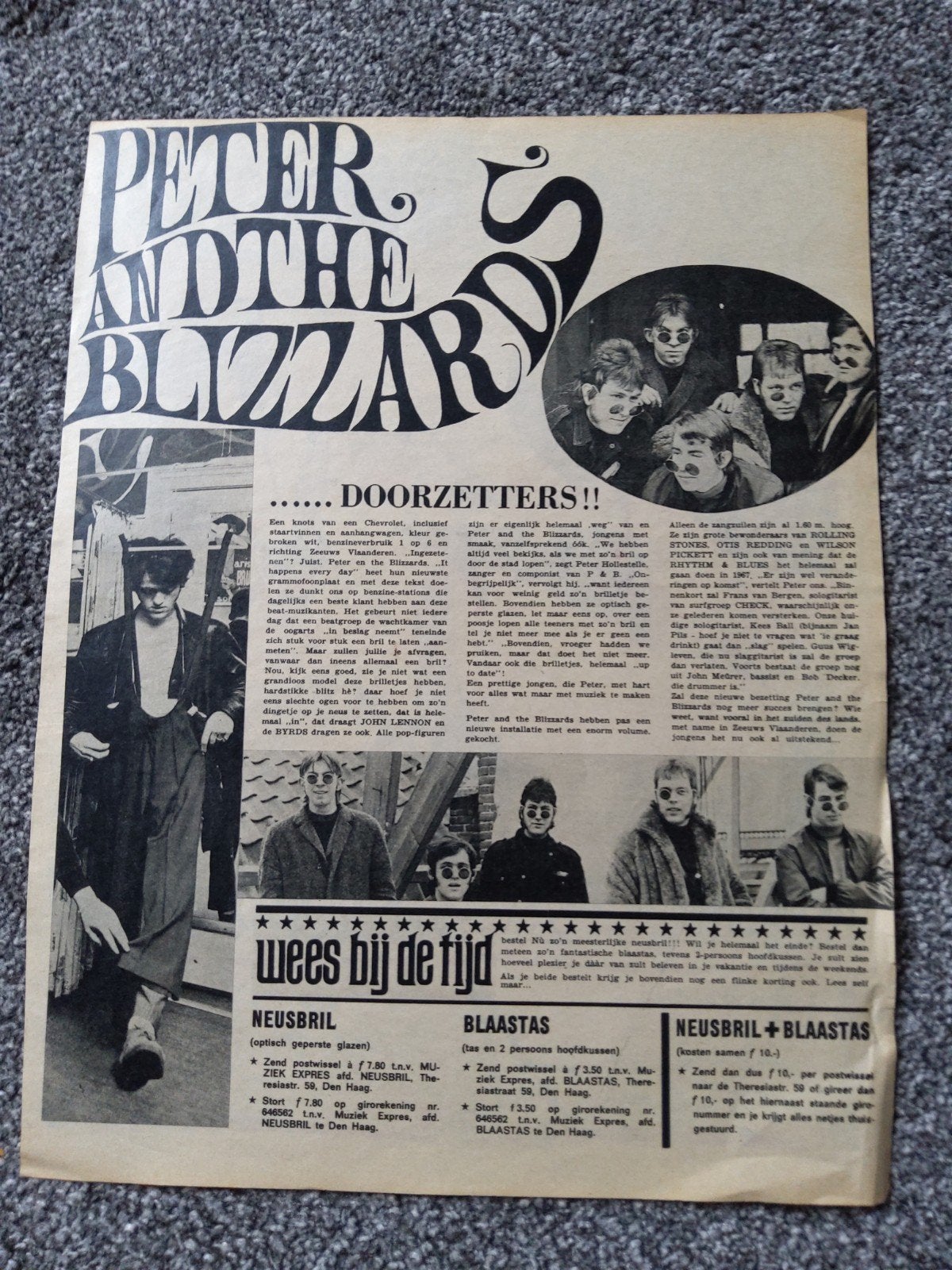 Peter and the Blizzards, Verzamelen, Muziek, Artiesten en Beroemdheden, Ophalen of Verzenden, Gebruikt, Boek, Tijdschrift of Artikel
