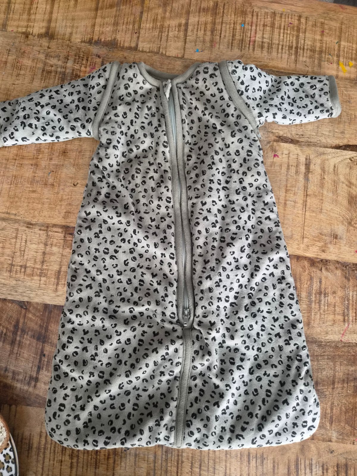 Hema slaapzak met luipaardprint, maat 50/62, Gebruikt, Ophalen of Verzenden, Hema, Slaapzak