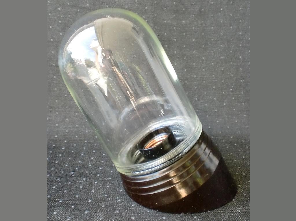 Vintage Scheepslamp / Wandlamp / Lamp van glas & kunststof, Huis en Inrichting, Lampen | Wandlampen, Ophalen of Verzenden, Zo goed als nieuw