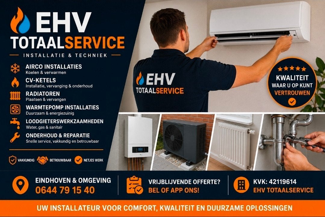 EHV Totaalservice – Installatie & Techniek, Diensten en Vakmensen, Loodgieters en Installateurs, Onderhoud