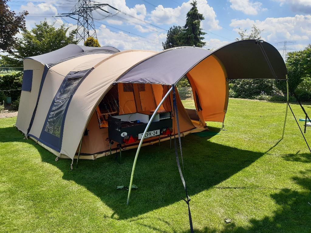 Cabanon Manga Comfort uit 2016 met voortent EN Luxe luifel, Caravans en Kamperen, Vouwwagens, Ophalen, Beige, Cabanon, Aanwezig