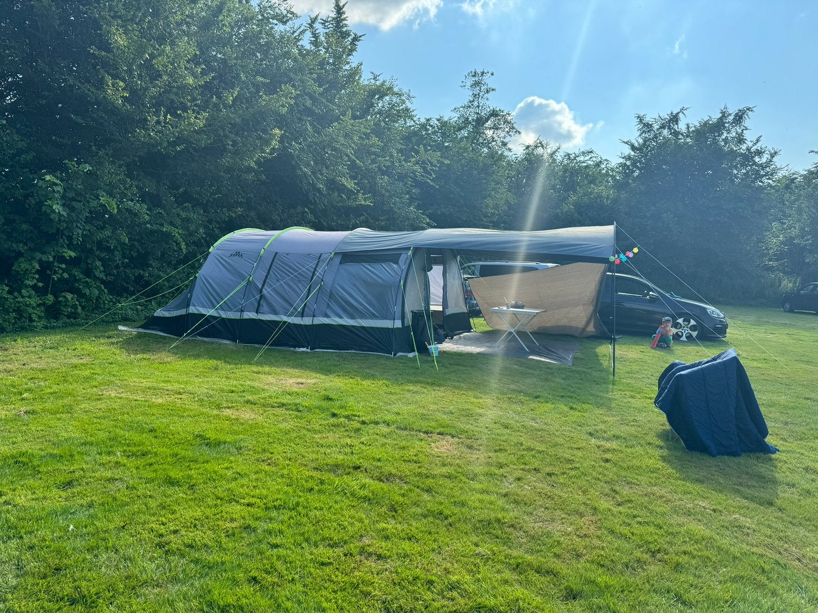 Obelink lugano Xl Excellent CoolDark met wandgaas en luifel, Caravans en Kamperen, Ophalen, Zo goed als nieuw