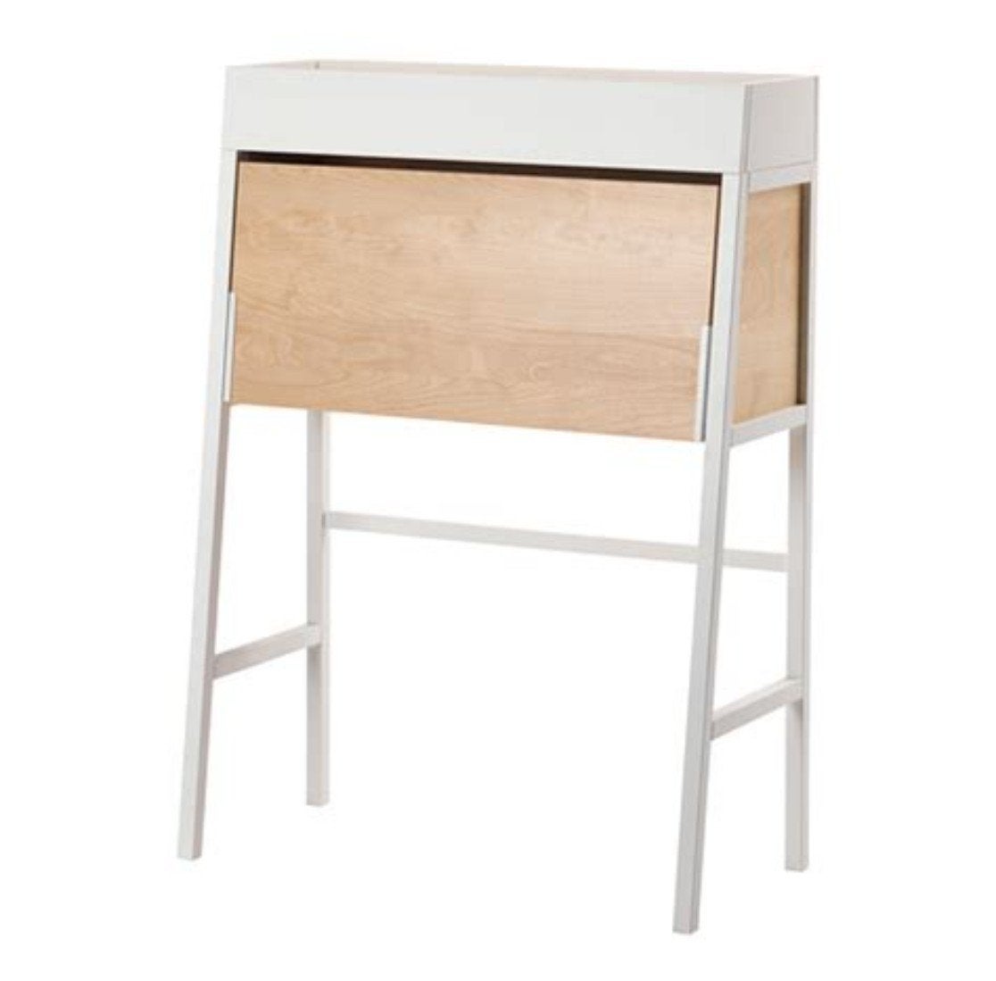 IKEA PS 2014 Secretaire - Wit/Berkenhout, Huis en Inrichting, Bureaus, Ophalen, Gebruikt, Secretaire, IKEA