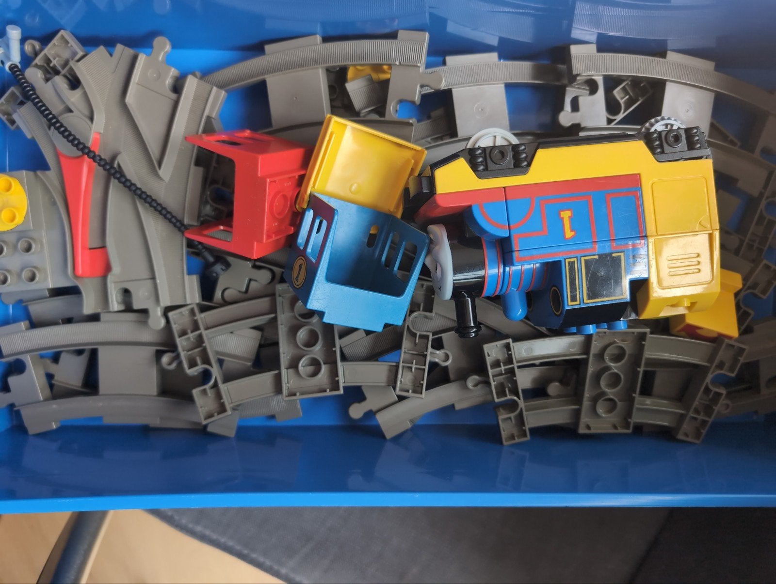 Duplo trein Thomas de Stoomlocomotief - locomotief defect, Gebruikt, Overige thema's, Ophalen of Verzenden, Duplo