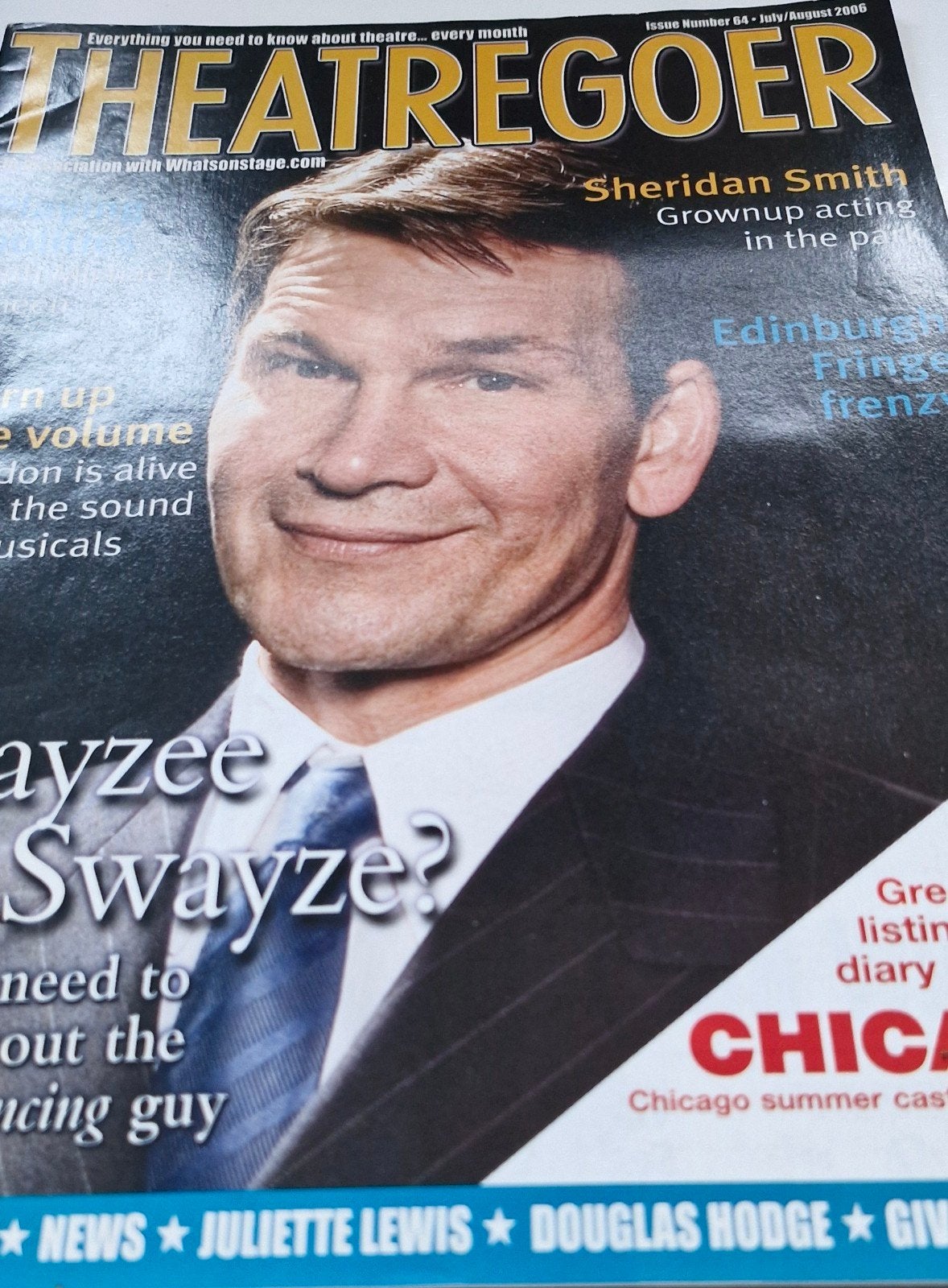 Theatregoer Magazine - Patrick Swayze Cover (Juli/Aug 2006), Boeken, Ophalen of Verzenden, Gelezen, Overige typen