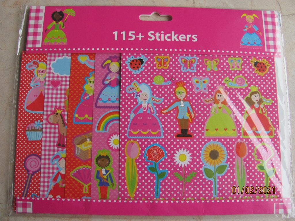NIEUW in folie 5 stickervellen kleurige STICKERS prinses 115, Ophalen of Verzenden, Nieuw, Meerdere stickers