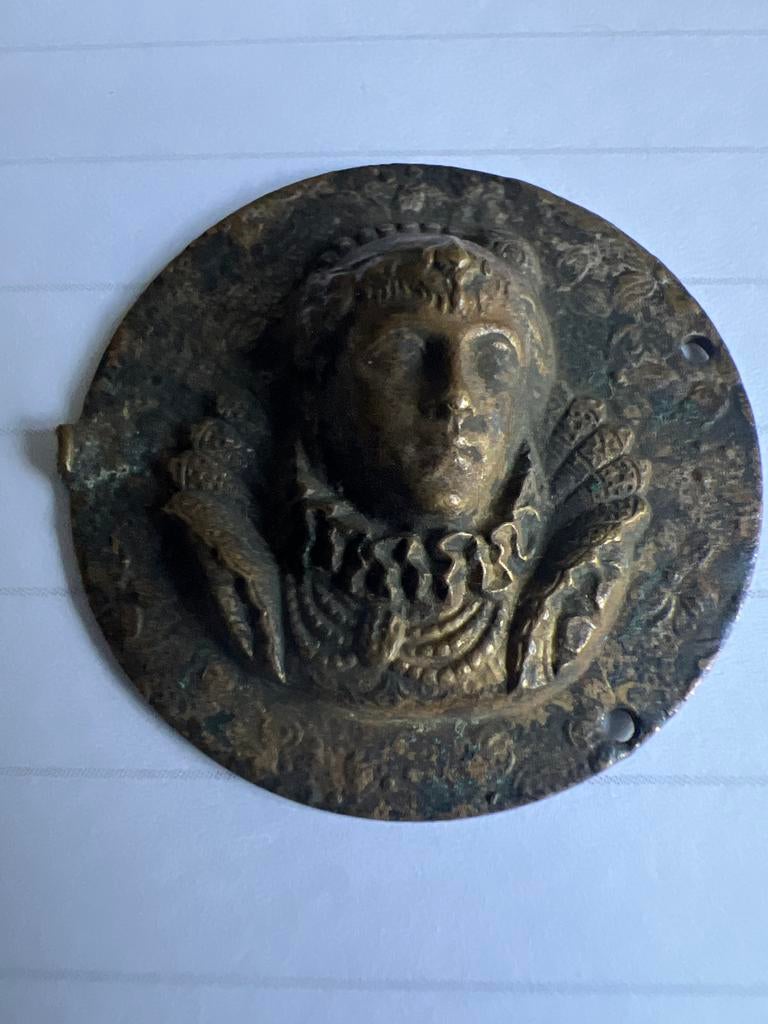 Decoratieve plaquette met gezicht, Antiek en Kunst, Ophalen of Verzenden