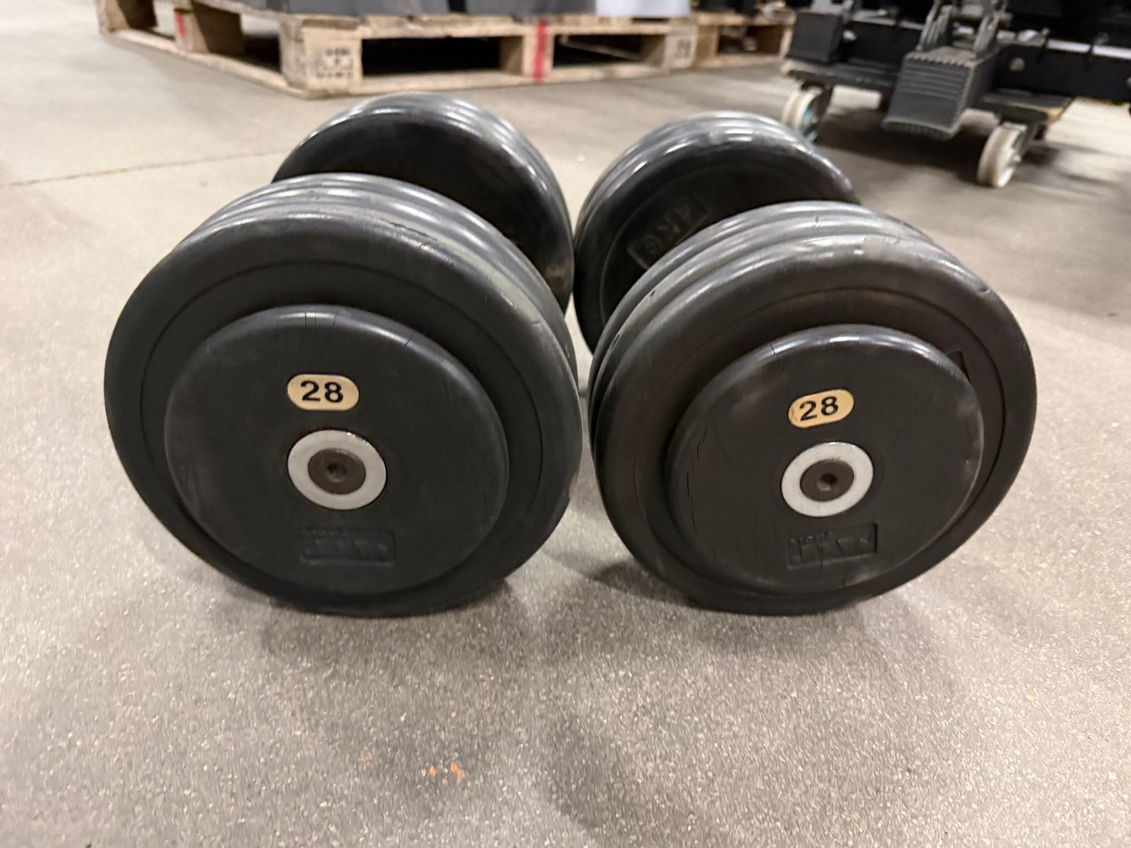 2x28kg Rubbberen Vaste Dumbells, Ophalen, Gebruikt, Dumbbell