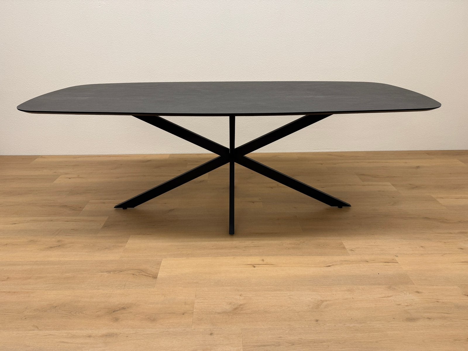 Deens ovale eettafel 220x100 - Antractie HPL - Nu leverbaar, Huis en Inrichting, 100 tot 150 cm, 200 cm of meer, Ophalen of Verzenden