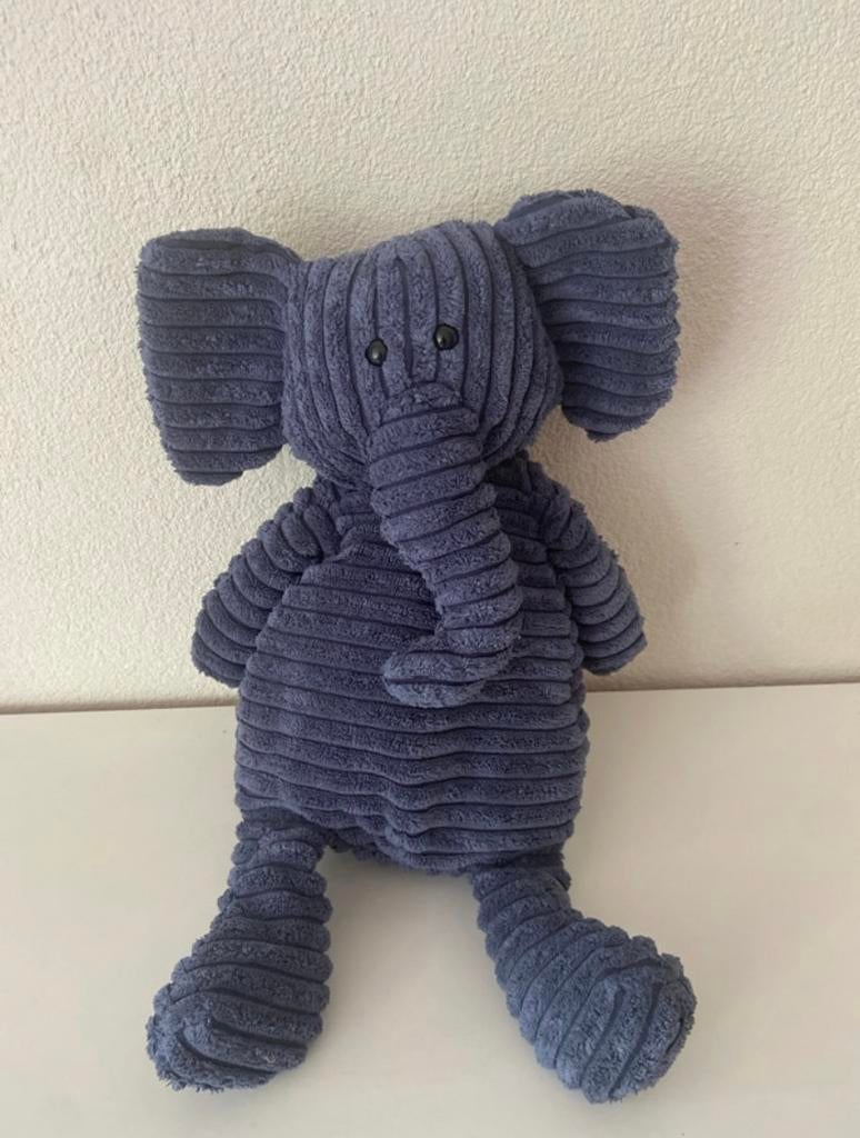 Jellycat Blue Cordy Elephant, Jellycat, Overige karakters, Blauw, Ophalen of Verzenden