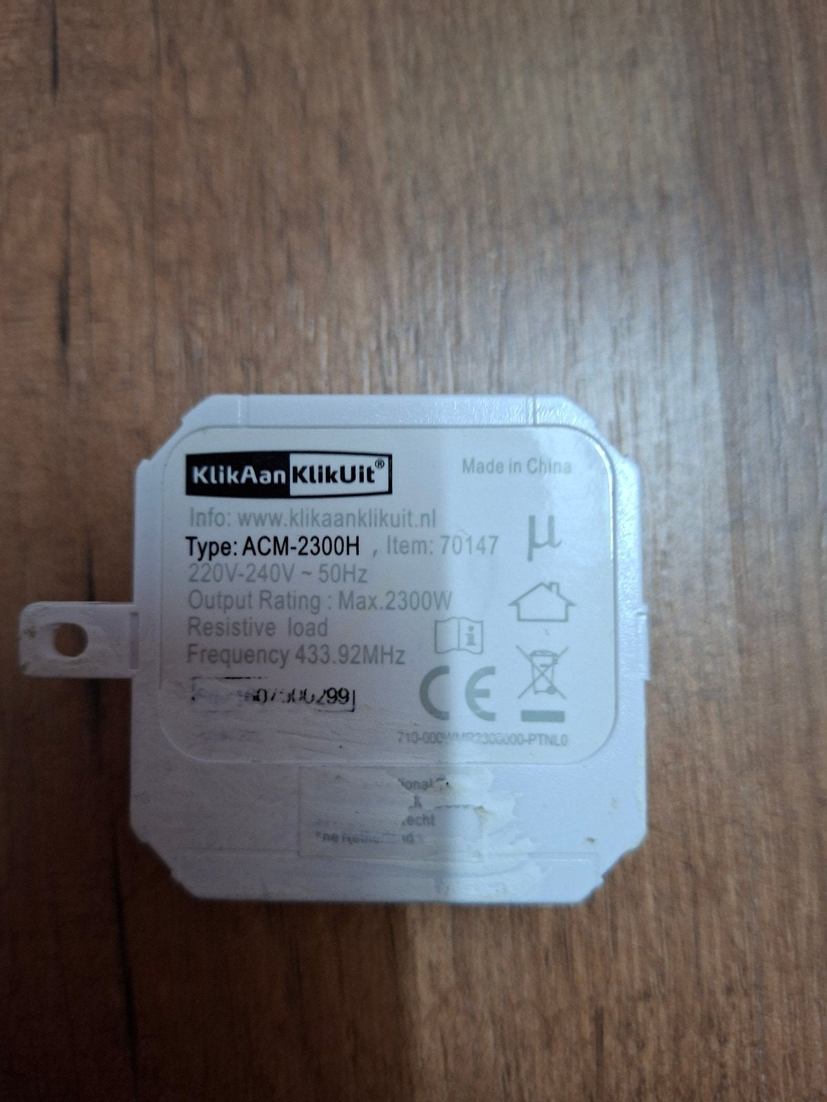 KlikAanKlikUit ACM-2300H Draadloze Inbouwschakelaar, Ophalen of Verzenden, Gebruikt, Schakelaar