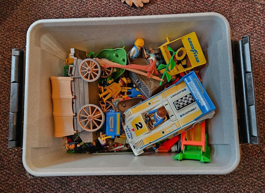 Bak playmobil, inclusief speciale raceauto, Ophalen of Verzenden