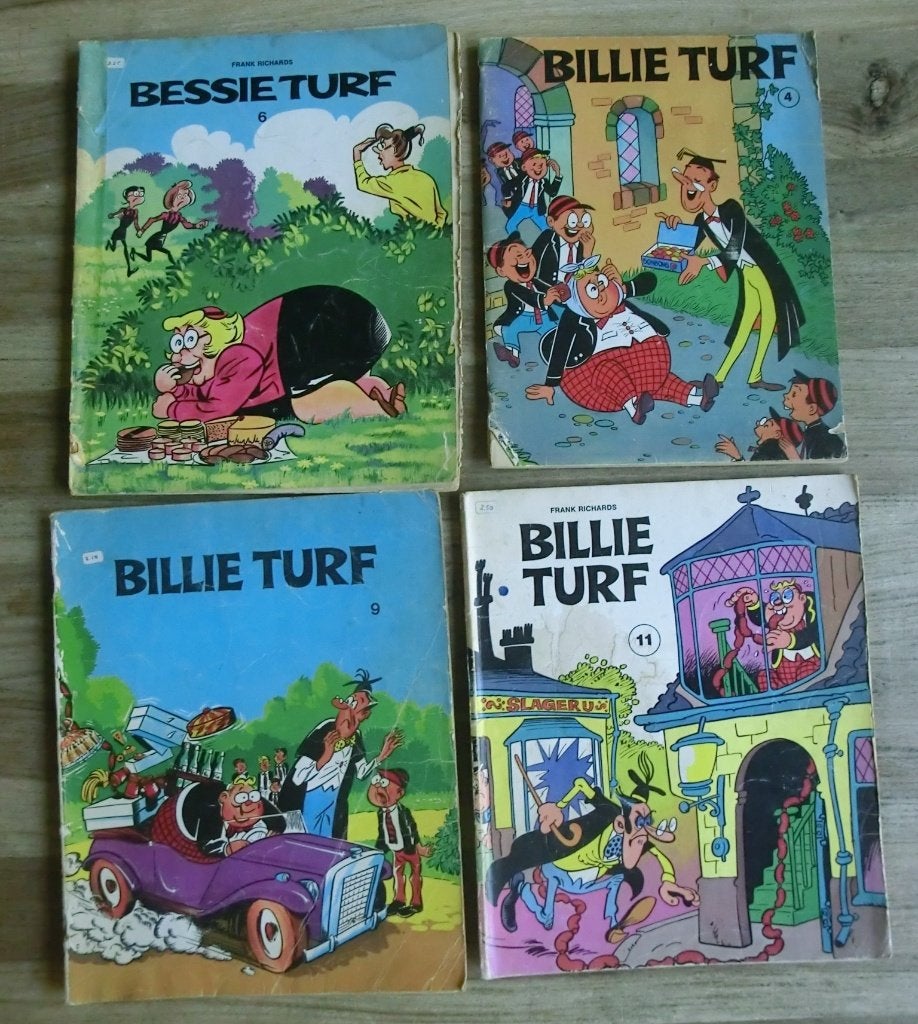 4 stripboeken uit de reeks van Billie Turf en Bessie Turf, Boeken, Meerdere stripboeken, Ophalen of Verzenden, Gelezen