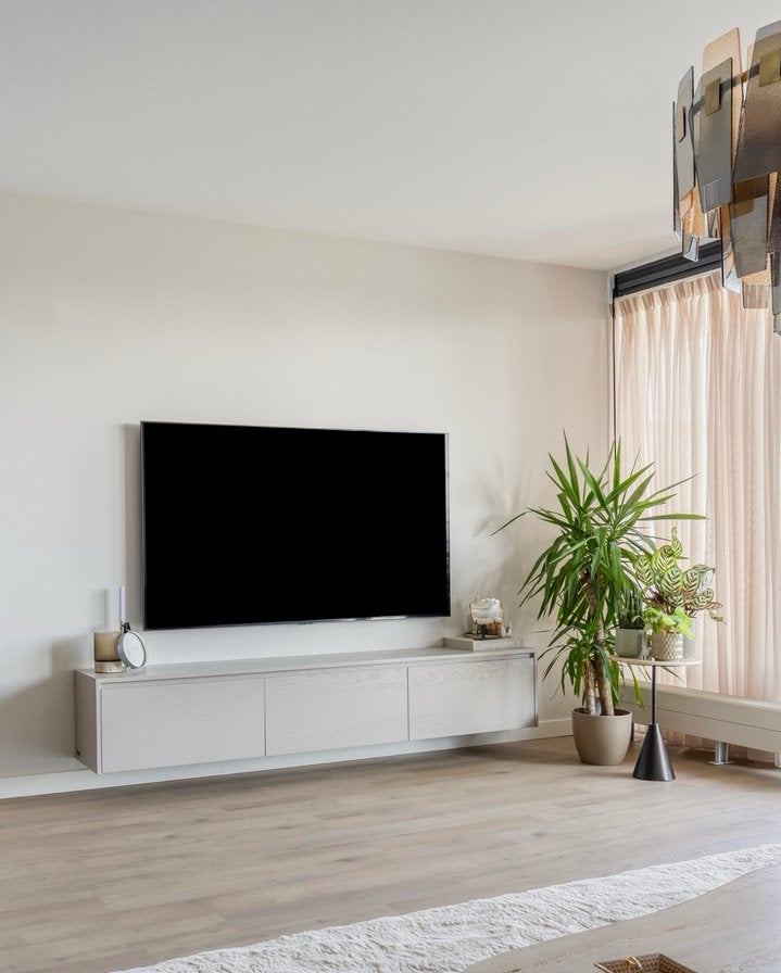 Tv-meubel PUUUR zwevend, Ophalen, Zo goed als nieuw, 25 tot 50 cm, 200 cm of meer