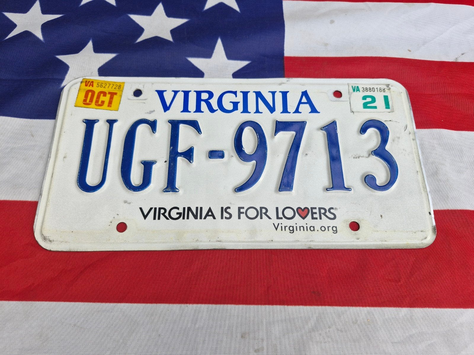 Kentekenplaat Virginia USA Nummerplaat nummerbord License VS, Verzenden, Gebruikt, Auto's
