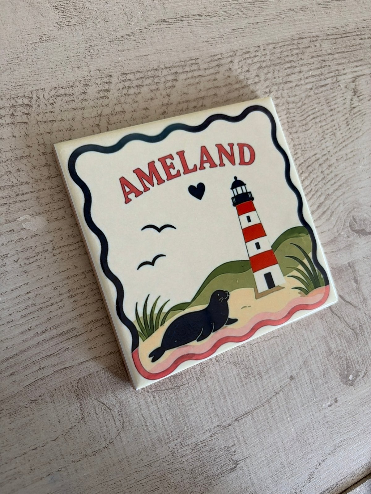Ameland tegel 10x10 met kleine krasje, Ophalen of Verzenden, Gebruikt, Meerkleurig, Steen/keramiek