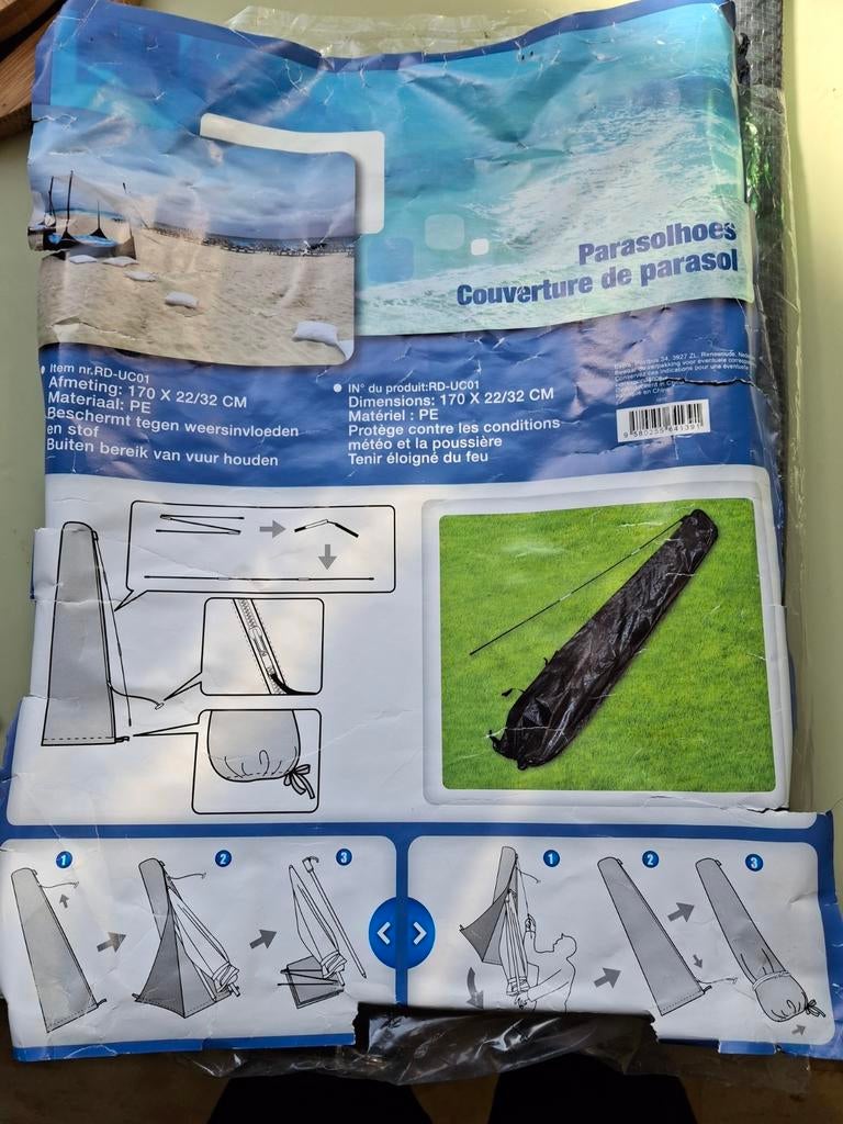 Parasolhoes 170 cm - Bescherming tegen weer en stof, Ophalen, Nieuw, Minder dan 1 meter, Parasolhoes