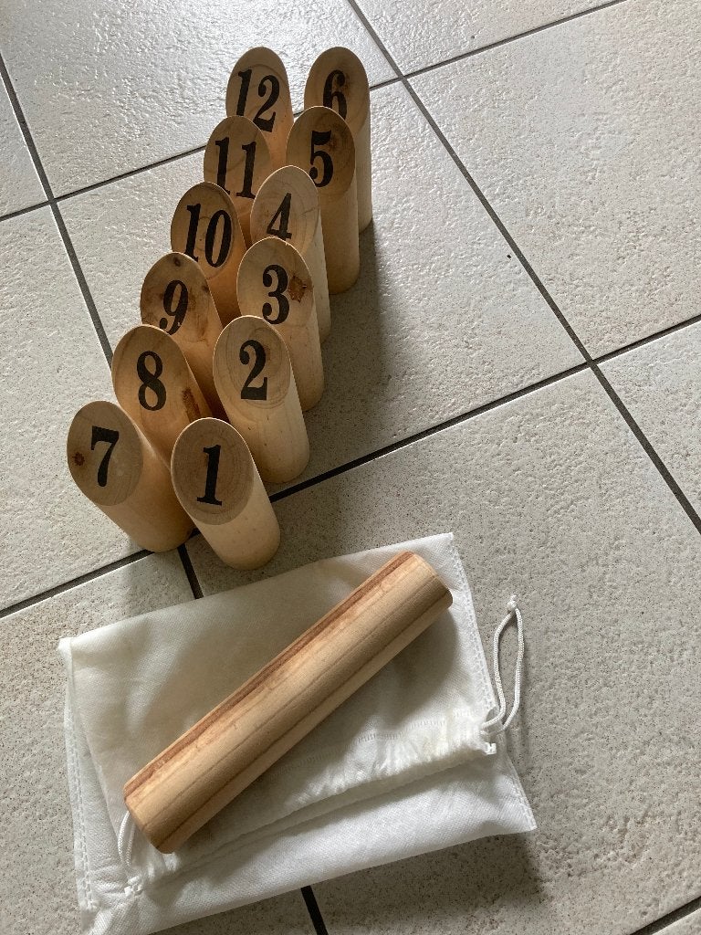 Houten werpspel Mölkky, Ophalen of Verzenden, Zo goed als nieuw