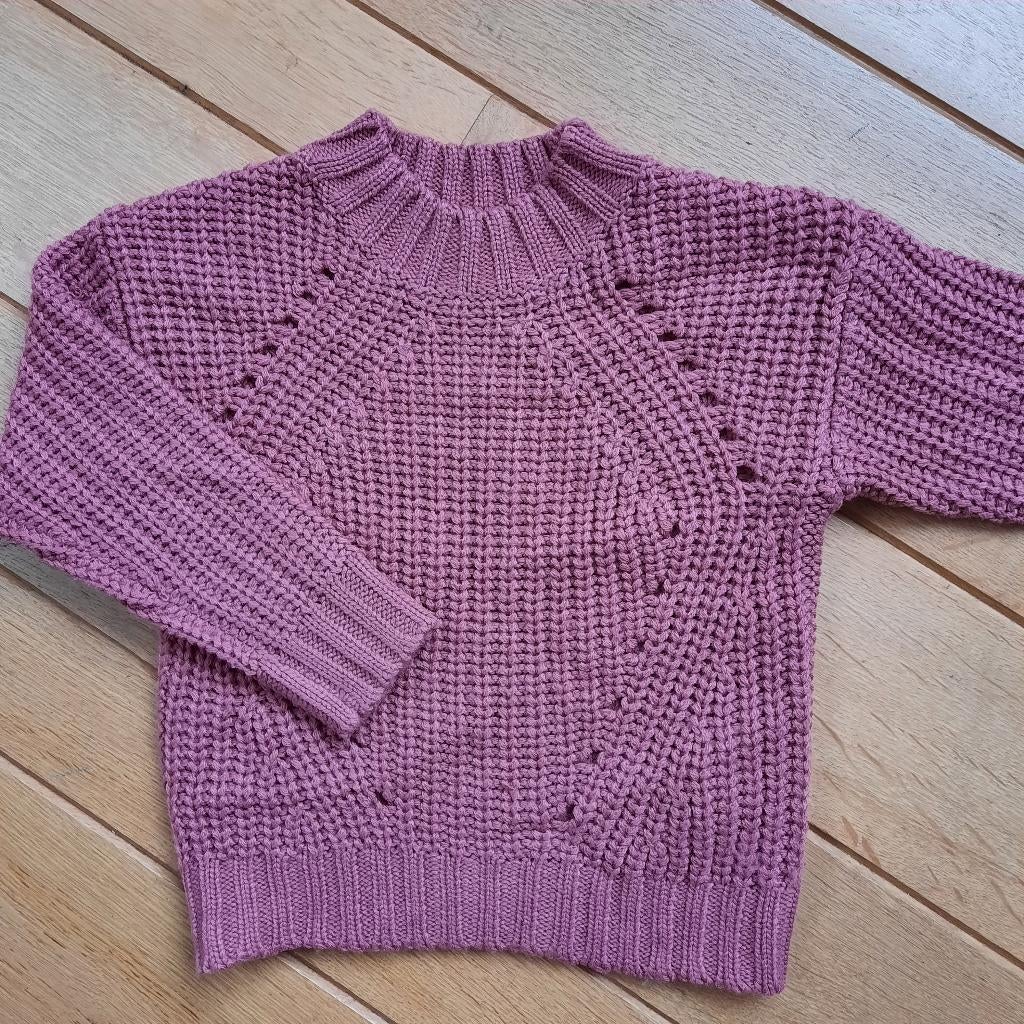 HEMA trui ajour gebreid oud roze maat 110/116 - nieuw -, Ophalen of Verzenden, Nieuw, Meisje, Trui of Vest