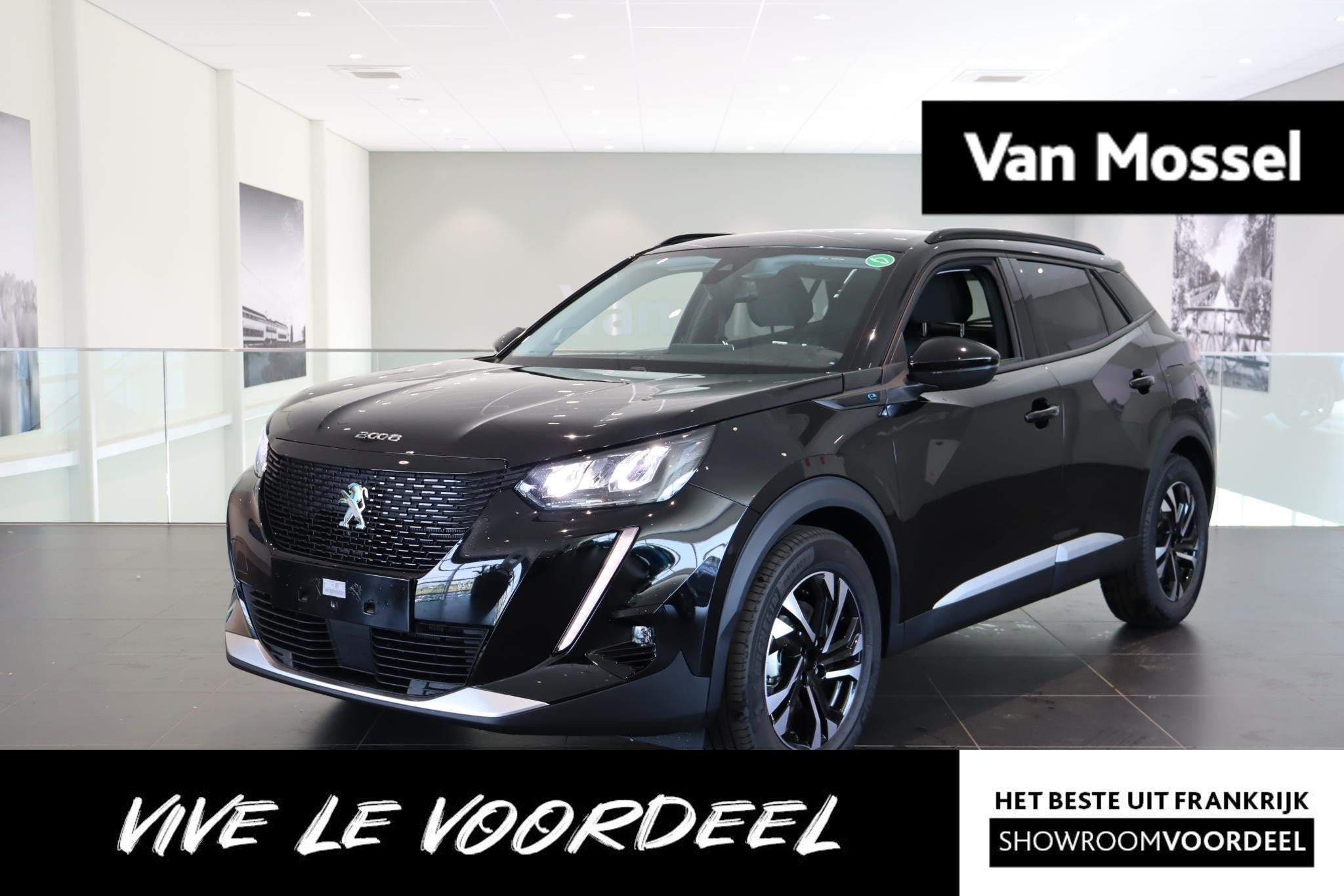 Peugeot e-2008 EV Allure Pack 50 kWh | Adaptieve Cruise Cont, Auto's, 136 pk, Leder en Stof, Zwart, Origineel Nederlands