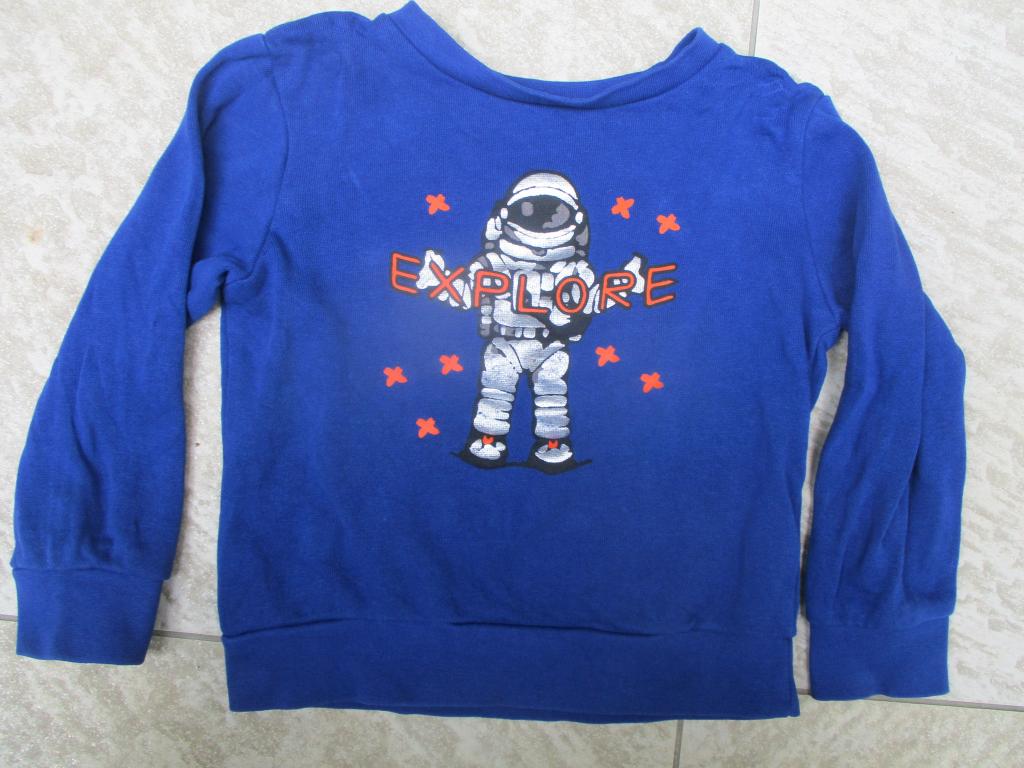 Sweater trui blauw astronaut maat 98 / 104 truitje, Trui of Vest, Ophalen of Verzenden, Zo goed als nieuw, Jongen