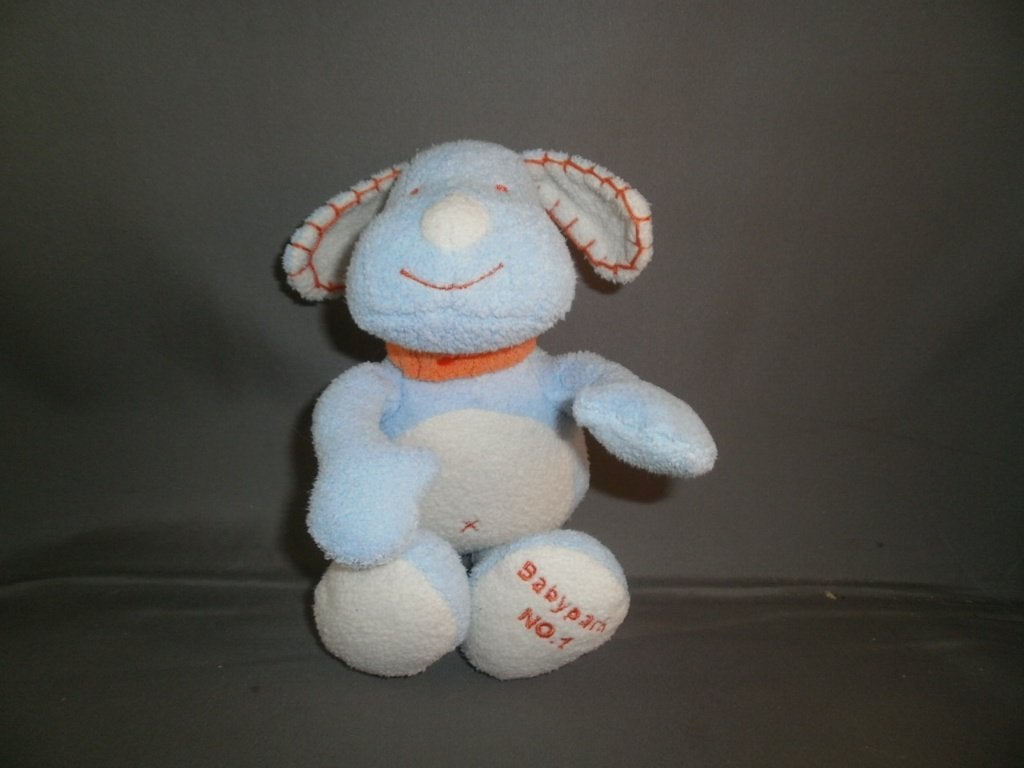 babypark hond blauw/wit no 1 op poot in oranje rammel in, Overige merken, Met geluid, Blauw, Zo goed als nieuw